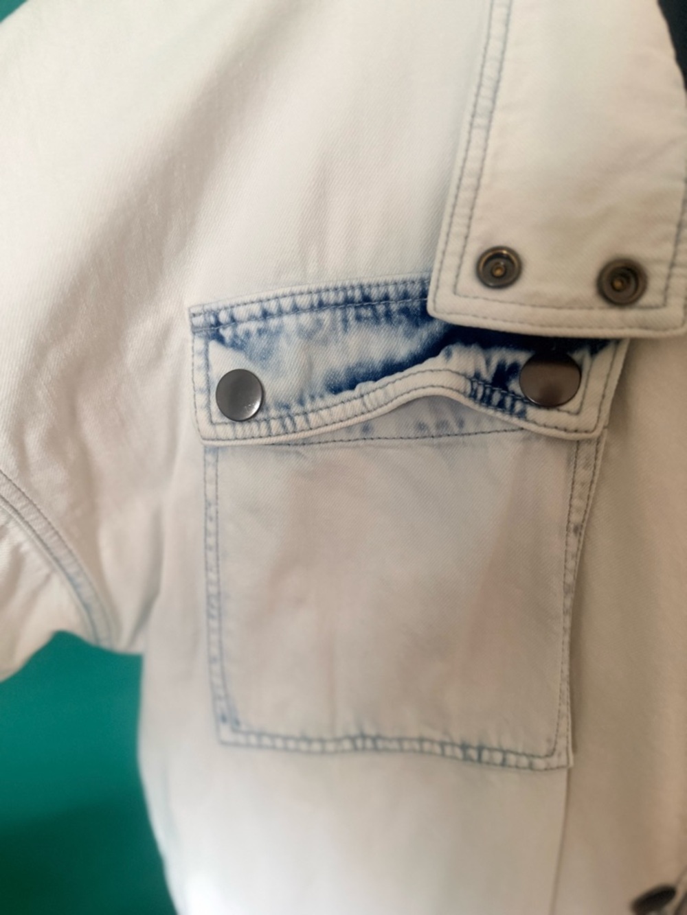 CAbi Light Blue & White Denim Jacket - Picture 6 of 9